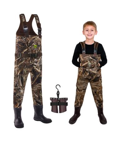 TIDEWE Chest Waders for Toddler & Children, Neoprene Waterproof Insulated Hunting & Fishing Youth Waders for Boy and Girl 1011 Big Kid
