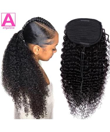 Ponytail Extension 8-28inches Pony tail Natural Black Color Deep Wave Drawstring Ponytail Hair Extensions 100g 100% Brazilian Remy Human Hair #1B Ponytail Hair Extension(20inches) - Buy Online on GoSupps.com