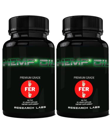 Research Labs 450,000 MG Premium Hemp Oil Capsules, 2 Fer 1 Package! 100% Organic All Natural, Worry Nervousness Body Ache Stress Support