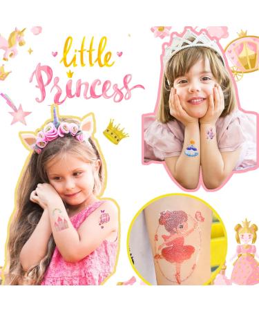 Princess Glitter Ballerina Temporary Tattoos for Girls - 18 Sheets | Ballet Dancing Girl Party Favors - Buy Online on GoSupps.com