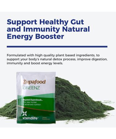 Buy Xtendlife Zupafood GREENZ Powder - Organic Superfood Detox Juice Mix | Spirulina & Wheatgrass for Gut Health | Vegan & Gluten Free - 30 Packs - Buy Online on GoSupps.com