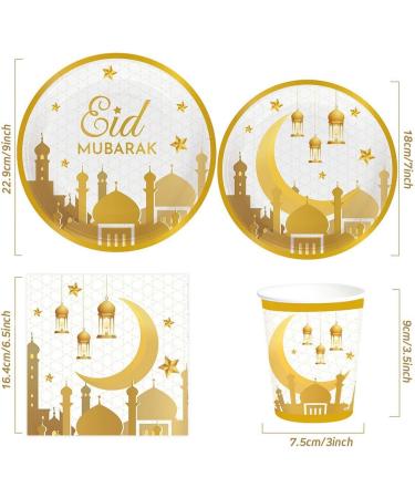 kurriuwu Elegant Disposable Tableware Party Supplies Festive Set for Parties Celebrations Paper Cups Plates Convenient Dinnerware Kit Festivals 1 Set 4X-Large - Buy Online on GoSupps.com