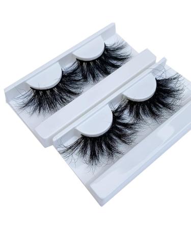 2Pair 28-30mm Long Mink Fur Handmade False Eyelashes - Fashion Fluffy Mink Lashes - Buy Online on GoSupps.com