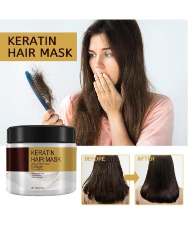 Grgowe Cheveux l'Huile Essentielle d'Argan+Masque Capillaire Au Collag ne Nourrissante Traitement Capillaire Au Collag ne Huile Essentielle d'Argan Marocaine Hydrate Les Cheveux Secs Et Cr pus - Buy Online on GoSupps.com