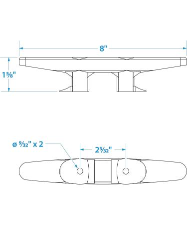 Seachoice 8 In. Plastic Boat Dock and Anchor Line Cleat - Black Finish - Buy Online on GoSupps.com