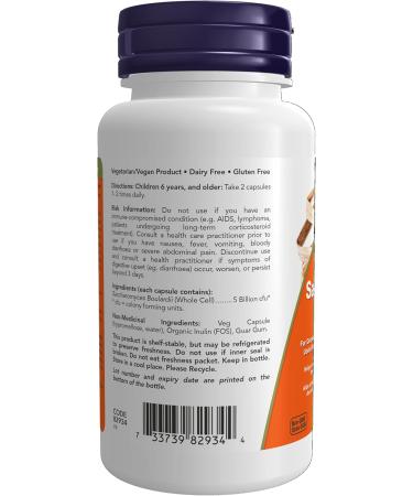 NOW Supplements Saccharomyces Boulardii 5 Billion Capsules 60 Count - Buy Online on GoSupps.com
