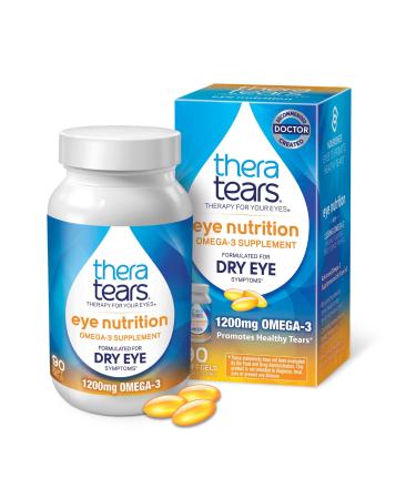 TheraTears 1200mg Omega 3 Supplement for Eye Nutrition Organic Flaxseed Triglyceride Fish Oil and Vitamin E 90 Count