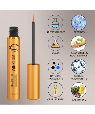 Premium Eyelash Growth Serum - 5ML Eyelash & Eyebrow Growth Serum with Peptides for Fuller, Longer, Thicker Lashes - Irritation-Free Lash Boost - Gold, 0.17 Fl Oz (Pack of 1) - Buy Online on GoSupps.com
