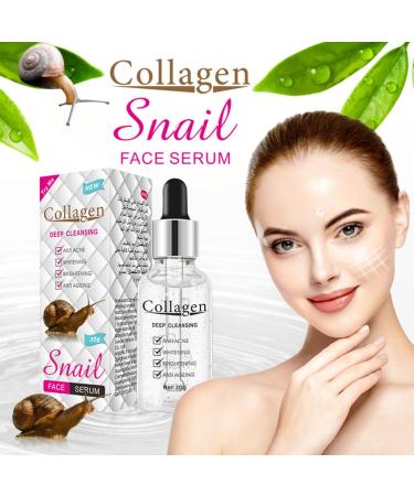 Snail Collagen Face Serum Snail Slime Moisturizing Face Serum Natural Anti-aging Anti-wrinkle and Anti-spot Ingredients 30ML - Buy Online on GoSupps.com