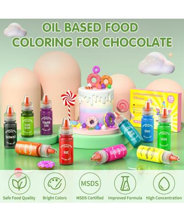 Wwtop Colorant Alimentaire Liposoluble 10 CouleursX6ml Ensemble Colorant Alimentaire Base d'huile de Chocolat Concentration pour G teaux P tisserie Macarons Cupcake Cuisson 6 ml (Lot de 10) - Buy Online on GoSupps.com