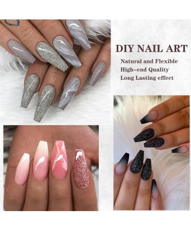 Coffin Gel Nail Tips - 120pcs Half Matte Long Clear Acrylic Ballerina False Nails Press On Soft Gel Full Cover with Glue - 12 Sizes - Buy Online on GoSupps.com