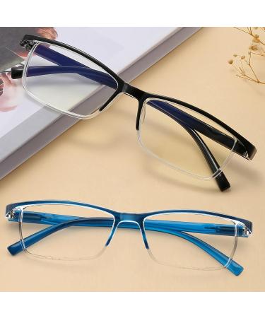 AJYADO Reading Glasses for Men & Women - 2PCS Blue & Black | Blue Light Filter Reading Aid (2.5) - Buy Online on GoSupps.com