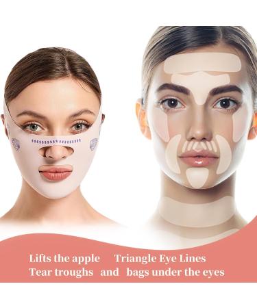 1 lift mask V pink + 32 facial pads reusable mask antiwrinkle for fronteyesgrooves - Buy Online on GoSupps.com