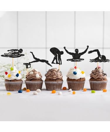 Keaziu 36 Pack Swim Cupcake Toppers Swimming Team Diving Cupcake Picks Swimming Cake Decorations for Summer Beach Pool Party Birthday Baby Shower Supplies - Buy Online on GoSupps.com