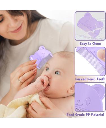 2 Pcs Baby Comb and Hair Brush Set for Cradle Cap - Purple - Buy Online on GoSupps.com