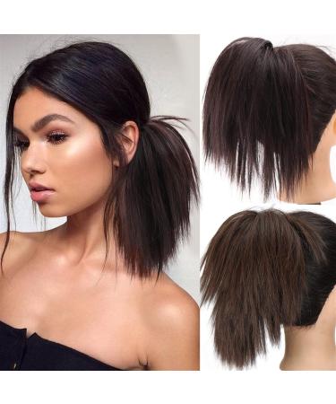 Hair Chignon Short Ponytail Extensions Synthetic Straight Hair Hair Bun with Elastic Band Hair Accessories Women Wig Hair Bun Messy Bun Hair Piece (Color : C) - Buy Online on GoSupps.com