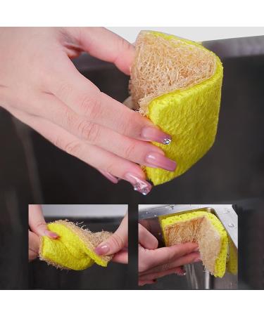 Luffa Dish Sponges - Friendly Sponges for Dishes | Multipurpose Kitchen Scrubbing Sponges Reusable Kitchen Sponge Scrubbers | Natural Cleaning Brush for Dishwashing and Kitchen Cleaning Yellow - Buy Online on GoSupps.com