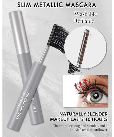 Waterproof Black Metal Mascara Judy 3D Curling Eyelash Iron Mascara Washable Extra Slim Metal Rod Mascara Wand Lengthening Long-Lasting Steel Tubing Hypoallergenic Mascara for Older Women (2Pcs) 2pcs Black - Buy Online on GoSupps.com