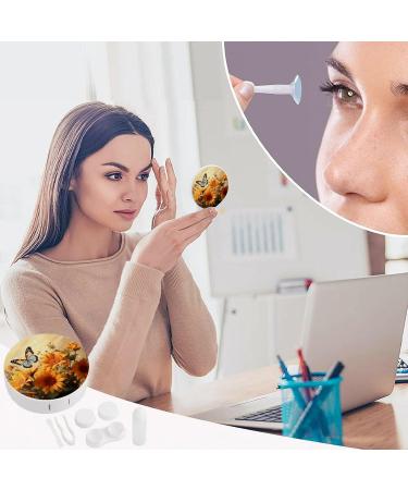 Buy Cute Sunflower & Butterfly Print Contact Lens Case | Travel & Care Box for International Shipping - Buy Online on GoSupps.com