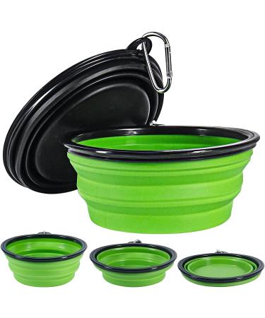 Vivifying Large Foldable Dog Bowls - Silicone BPA-Free Travel Bowls for Feeding & Watering | Portable Black & Green Design - Buy Online on GoSupps.com