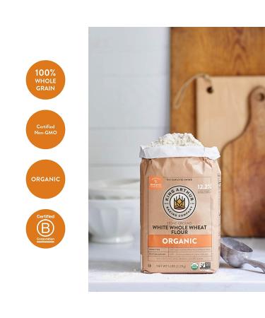 King Arthur Organic White Whole Wheat Flour - 100% Whole Grain, Non-GMO, 5lb Pack - Buy Online on GoSupps.com