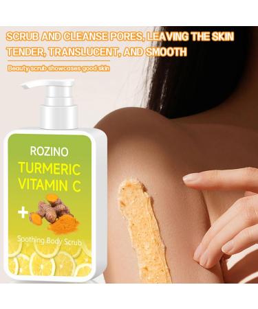Turmeric & Vitamin C Body Scrub Skin Brightening Scrub Remove Dead Skin Improve Dark Spots Deep Cleanse Exfoliating Body Face  - Buy Online on GoSupps.com