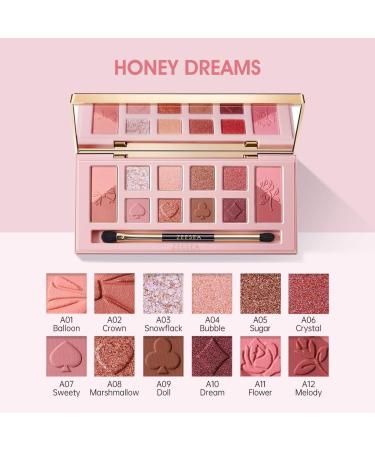 Zeesea Eyeshadow Palette - British Museum Alice Series, Highly Pigmented Matte Glitter Makeup - 12 Colors (J03Honey Dream) - Buy Online on GoSupps.com