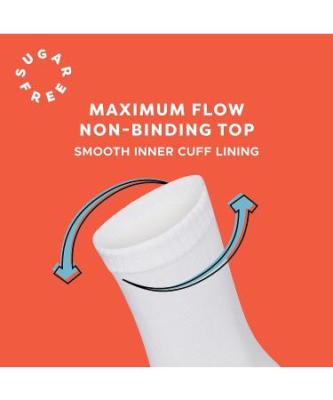 Sugar Free Sox Men's Diabetic Crew Socks 3 Pack (Size 10-13, White) - Health & Comfort - Buy Online on GoSupps.com