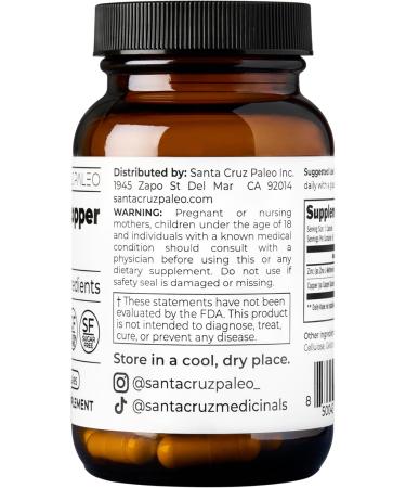 Santa Cruz Paleo Zinc & Copper Mineral Supplement High Absorption Formula Zinc Supplement for Skin & Hair L Methionine Copper Gluconate Trace Minerals Gluten Free Keto Paleo 60 Capsules - Buy Online on GoSupps.com