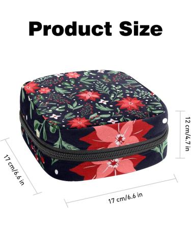 Christmas Flower Menstrual Cup Pouch - Portable Sanitary Napkin Storage Bag - Buy Online on GoSupps.com