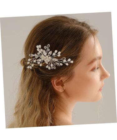 Angoily Bridal Pearl Comb Bride Headpiece Pearl Tiara Barrettes for Girls Bride Hair Comb Bride Hair Clip Headdresses Hair Clips Rhinestone Women's European and American Hair Accessories - Buy Online on GoSupps.com