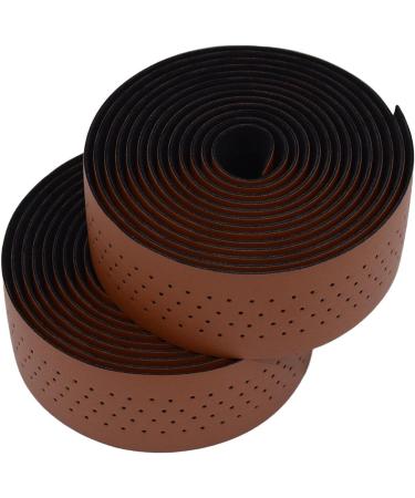 KINGOU Luxury PU Leather Handlebar Tape for Fixed Gear & Road Bikes | Natural Brown Bar Wrap with Reflective Plug - Buy Online on GoSupps.com