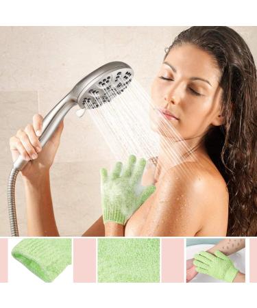 WIFUN Exfoliating Gloves - 8 PCS Deep Body Scrub Mitt for Dead Skin Removal - Shower Scrubbing Gloves for Men and Women (Green Blue Pink Purple) - Buy Online on GoSupps.com