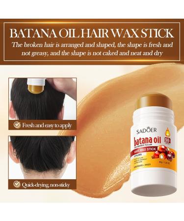 2 Pack Organic Natural Batana Oil Hair Wax Sticks for Frizzy Hair & Edge Control Hair Styling Pomade for Women Girls Men Non-Greasy Fixing & Smoothing Broken Hair - Buy Online on GoSupps.com