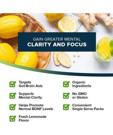 Organifi Pure Smart Packs - 30 Packets Lemon Flavor - Promotes Mental Clarity & Normal BDNF Levels - 0.23 oz - Buy Online on GoSupps.com