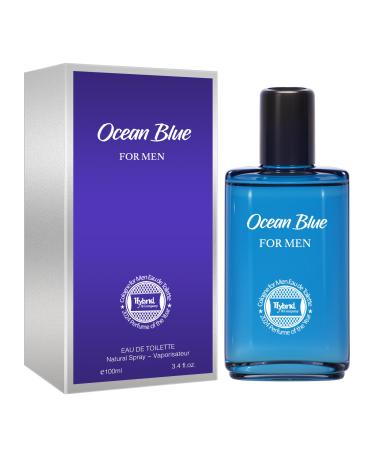 Hybrid & Company Ocean Blue For Men Eau De Toilette Vaporisateur Natural Spray 3.4 Fl Oz OCEAN BLUE 3.4 Fl Oz (Pack of 1)