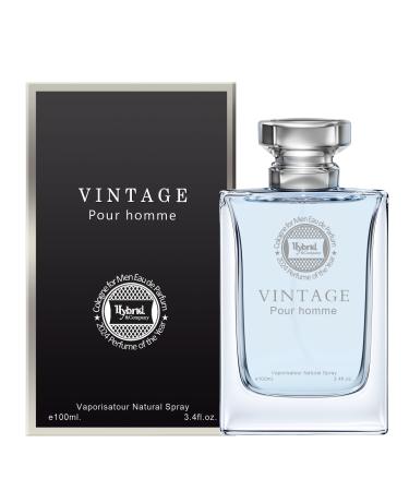 Hybrid & Company Vintage Pour homme Men s Classic Scent Perfume Eau De Toilette Spray 100 ML Vintage Pour homme 3.4 Fl Oz (Pack of 1)