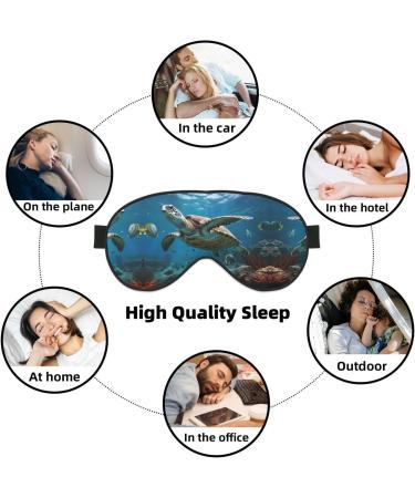 SSIMOO Sea Turtles Print Eye Mask - Ultra-Soft Light-Blocking for Comfort & Restful Sleep - International Shipping Available - Buy Online on GoSupps.com