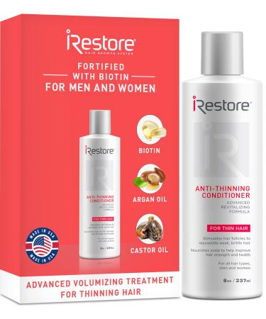 iRestore Biotin Hair Conditioner for Damaged Dry Hair - Biotin Conditioner for Fine Hair Growth, Volumizing Thickening Conditioner with Ginseng & Argan Oil to Moisturize, Pair With Hair Loss Shampoo