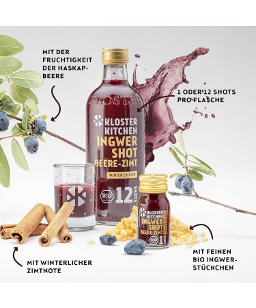  Kloster Kitchen Kloster Kitchen 1SHOT 28 x 30 ml Organic Ginger Bottles with Small Pieces of Ginger I Limited Edition Ginger Shot Vegan Glass Bottle Sweet No Additives and Includes - Buy Online on GoSupps.com