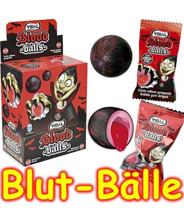 8 x Blood Balls - Scary Creepy Chewing Gum with Liquid Red Core for Halloween Horror Parties & Kids Birthdays - Buy Online on GoSupps.com