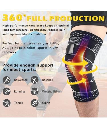 Beister Knee Compression Sleeves with Adjustable Straps | Professional Support Brace for Meniscus Tear, Arthritis, and Joint Pain Relief | for Men & Women | Running, Basketball | Black | 1 Pair - Buy Online on GoSupps.com