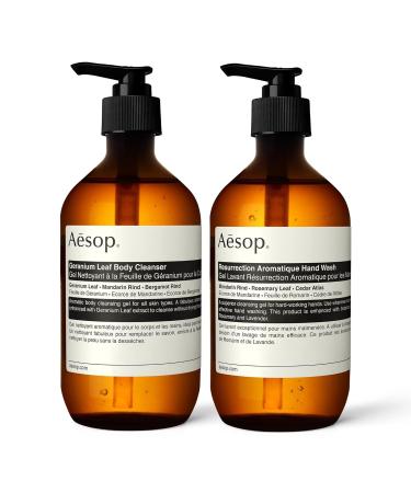 Aesop Resurrection Aromatique Hand Soap Geranium Leaf Body Wash| Paraben Cruelty-free & Vegan | 16.9 oz Geranium Leaf Mandarin Rind Rosemary Leaf Cedar Atlas