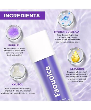 Purple Toothpaste for Teeth Whitening Color-Correcting Technology Teeth Whitening Booster Tooth Stain Removal Long-Lasting Fresh Breath - Buy Online on GoSupps.com
