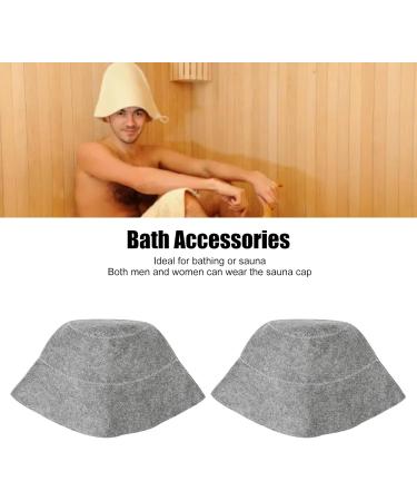 2 Pack Gray Sauna Hats | Thick Water Absorption & Breathable Felt Shower Caps for Men & Women Perfect Bathroom Accessories - Buy Online on GoSupps.com