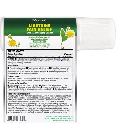 Ebanel Bundle of Pain Relief Cream Arnica Menthol 2 Oz and Pain Relief Roll On Arnica Menthol 3 Oz - Buy Online on GoSupps.com