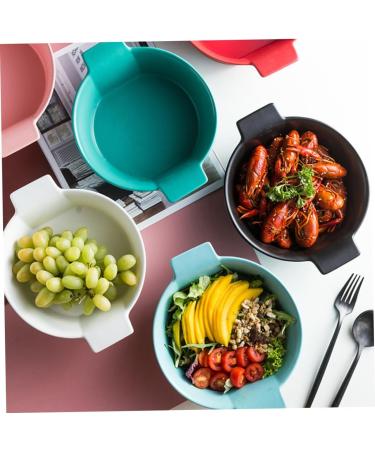 Alipis Soup Double Tableware Dessert Noddle Salad Ceramic Home Fruit Bowl Kitchen Large Capacity Container Black 23X19X7.7CM - Buy Online on GoSupps.com