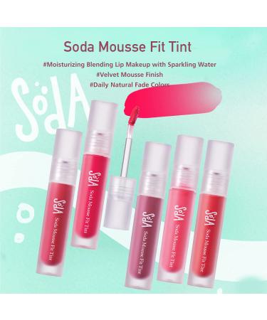 SKINFOOD Soda Mousse Fit Tint 4.5g (04 CANDIED BERRY) - Velvet Smooth Matte Lip Tint | Cool-Toned & Moisturizing with Hyaluronic Acid - Buy Online on GoSupps.com