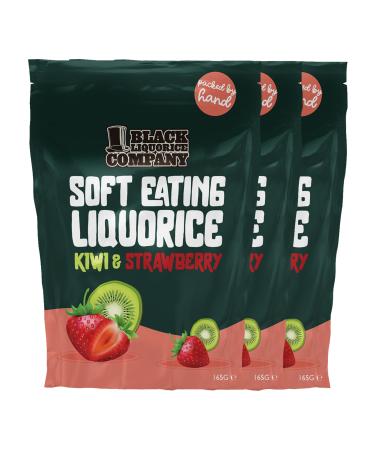 Black Liquorice Company - Kiwi and Strawberry Liquorice 3 x 165g