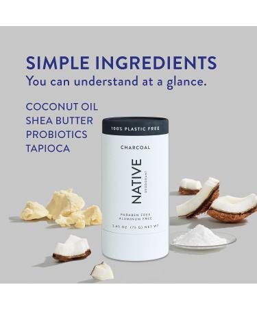 Naturally Effective Plastic Free Deodorant for Women and Men | Aluminum Free with Baking Soda, Probiotics, Coconut Oil, and Shea Butter | Charcoal Infused - Buy Online on GoSupps.com
